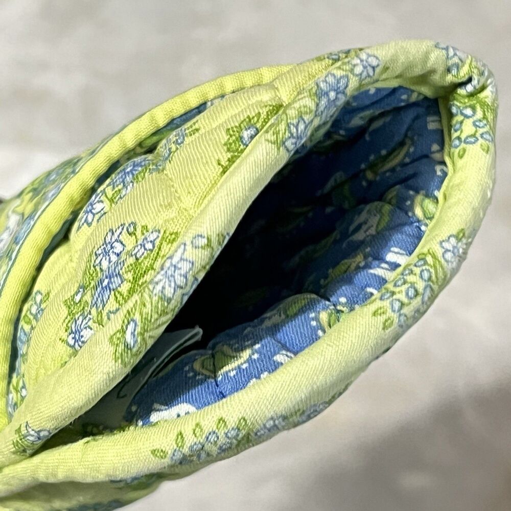 Vera Bradley Double Glass Case Quilted Floral Paisley Elephant Citrus Yellow - Picture 10 of 16